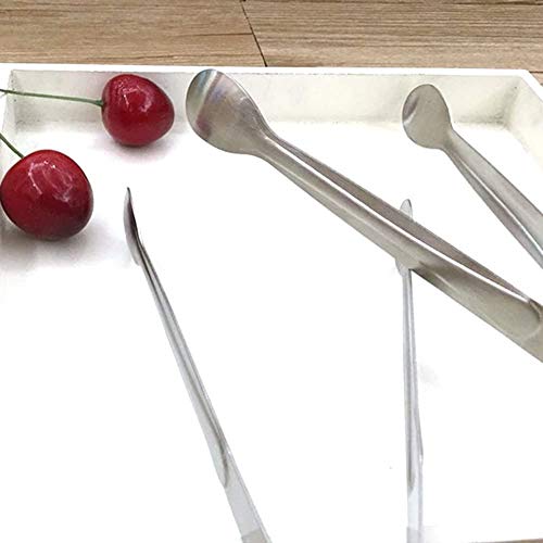 Silver 2 Pack Stainless Steel Mini Sugar & Ice Tongs for Bar & Buffet Use