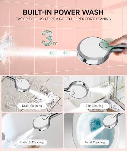 9-Spray Handheld Filtered Shower Head for Hard Water with Stainless Hose