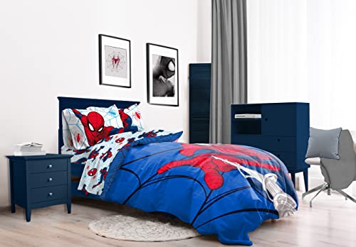 Marvel Spider-Man Kids Bed in a Bag - 7 Piece Queen Bedding Set with Sheets & Pillow Covers