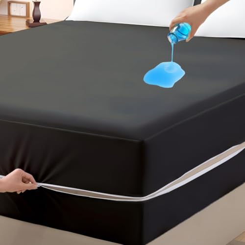 Queen Size Waterproof Mattress Protector with Zippered Cover