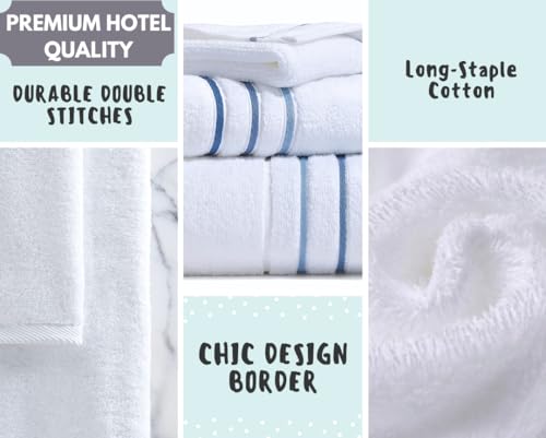 6-Piece Luxury Cotton Bath Towel Set, Soft & Absorbent Quick-Dry Hotel Towels