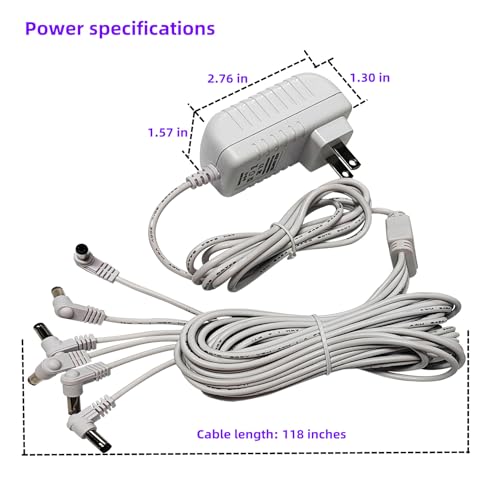 4.5V DC Power Adapter for Christmas Village Displays, 6-Way Splitter