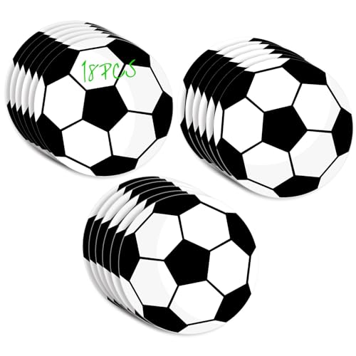 18 Pcs Soccer Ball Paper Cutouts, 7-Inch Double-Sided Sports Party Decor