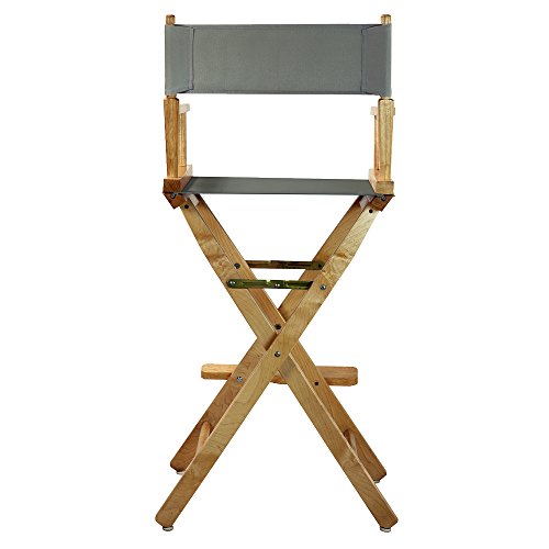 30-Inch Solid Wood Director's Chair, Foldable Bar Height Seating