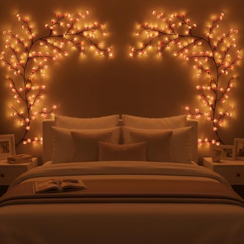 BHGNEJN 7.5 FT Pink Cherry Blossom LED Tree Lights with USB & Remote - 144 LEDs, 8 Modes, Timer