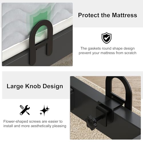 Adjustable Non-Slip Mattress Slide Stopper for Metal Bed Frame - 6 Pack