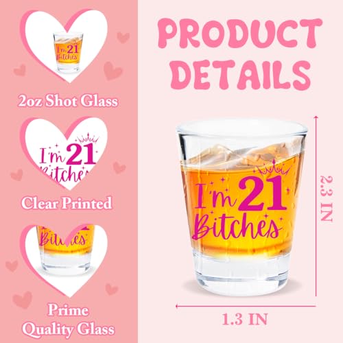 21st Birthday Shot Glass & Party Decoration - K Variation