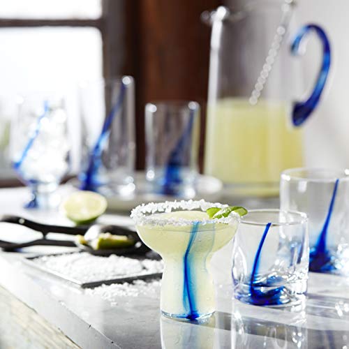 Libbey Blue Ribbon Impressions Rocks Glasses Set of 4, 12.5 oz Drinking Glassware