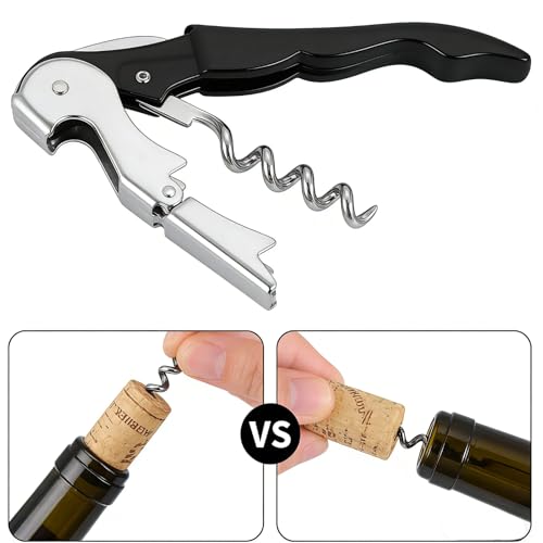 Bayyeskey 3-Pack Waiter's Corkscrew Wine Bottle Opener Set Stainless Steel