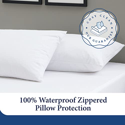 Waterproof King Size Pillow Protectors - Bamboo Rayon Cooling Set of 2
