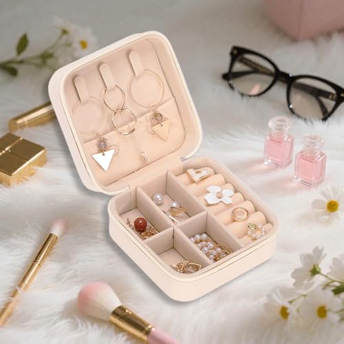Cartoon Castle Travel Jewelry Case, Small Portable PU Leather Organizer