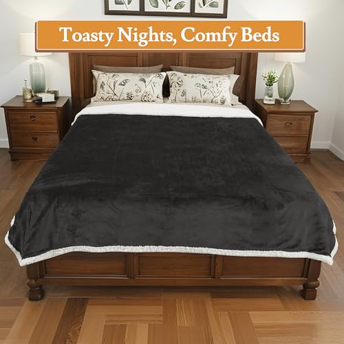 Electric Heated Blanket Twin Size 62"x84" - 4 Heating Levels, Auto-Off, Dark Gray
