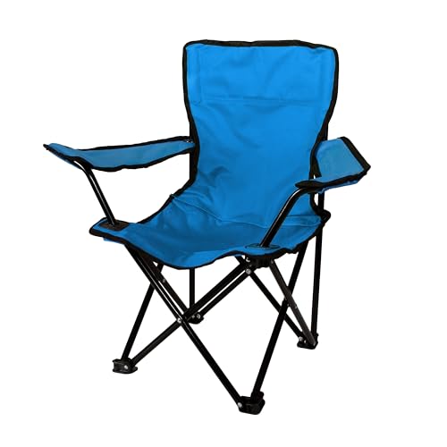 Kids Folding Chair - Portable Toddler Seat with Safety Lock, Sapphire Blue