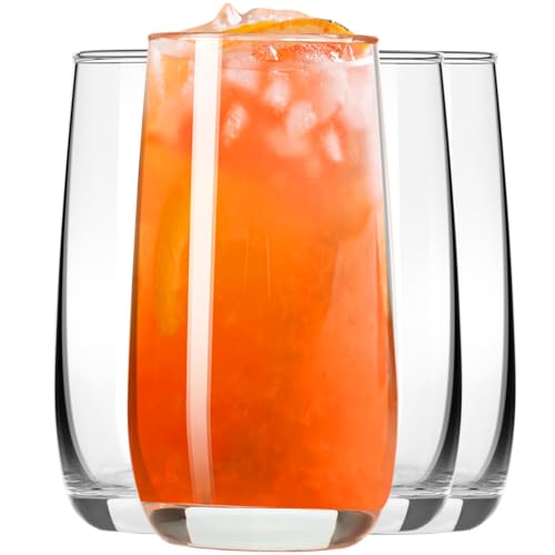 PARACITY 4 Pack Highball Glasses 12oz Set - Clear Tall Water & Cocktail Tumblers