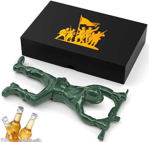 Green Army Man Beer Bottle Opener - Veteran Military Gift for Men - UPSIME