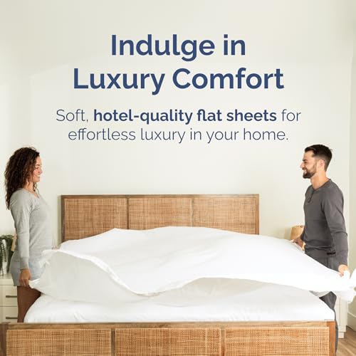 CGK Unlimited King Flat Sheet - Soft Breathable Cooling Top Sheet, White
