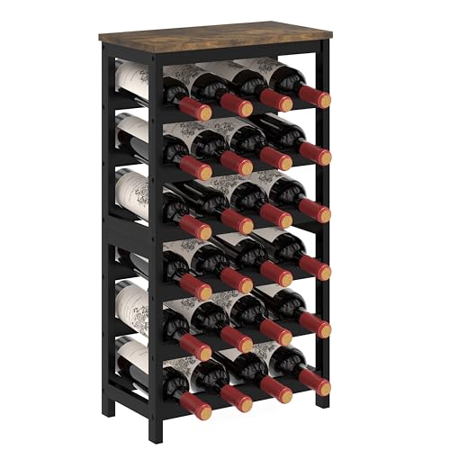 6-Tier Bamboo Wine Rack - 24 Bottle Freestanding Modular Storage Shelf