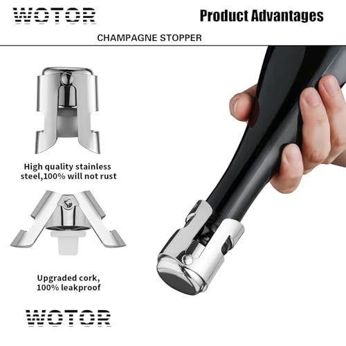 Stainless Steel Champagne Bottle Stoppers - Reusable Savers (2 Pack)