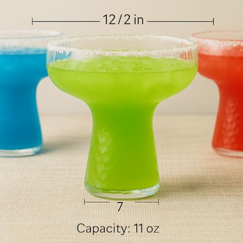 Oojami Clear Hammered Plastic Margarita Glasses 11 oz - Pack of 40, Heavy Duty, Disposable Party Drinkware