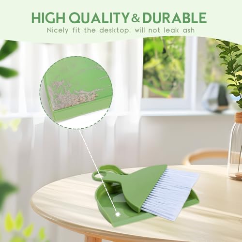2-Pack Small Dustpan and Brush Set - Mini Broom Combo for Desk & Home