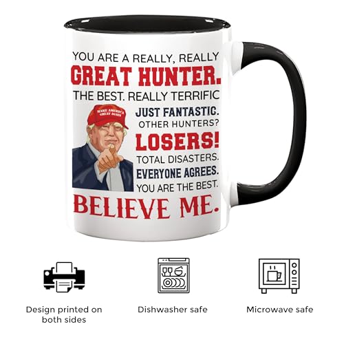 Viberty Black Hunting Gift Mug 11oz - Perfect for Hunting Enthusiasts