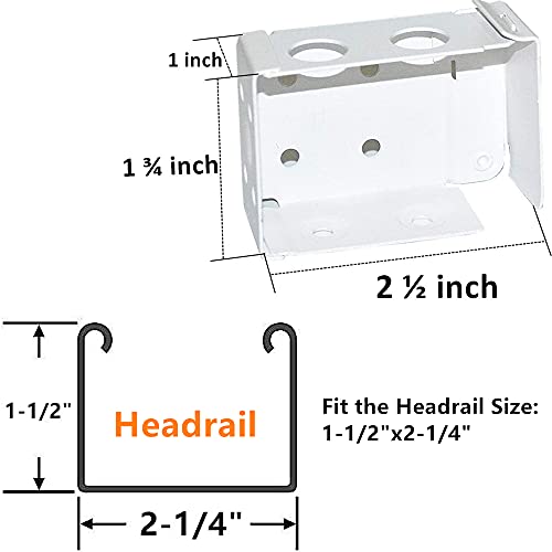Low Profile Horizontal Blind Mounting Brackets - 2 Inch Box Set, White