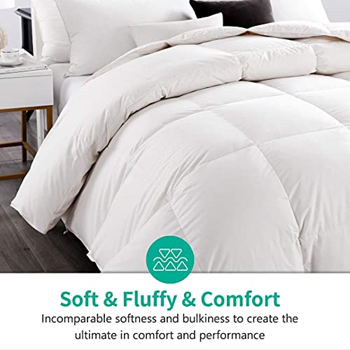 Oversized King Down Feather Comforter - Organic Cotton, 120x98