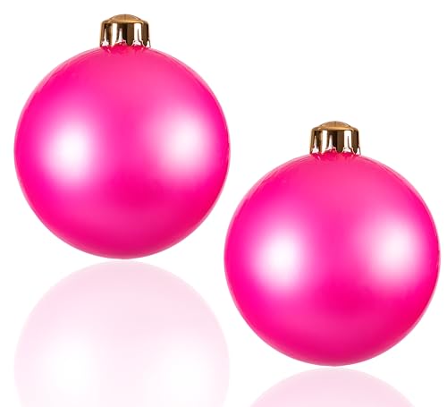 Pink Inflatable Decor Balls 22 Inches - Large Outdoor Holiday Ornaments Set of 2