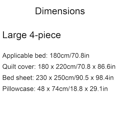 Soft Cotton 4-Piece Bedding Set - Duvet Cover, Sheet & Pillowcases