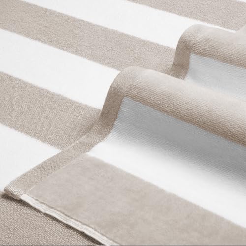 LULUHOME Oversized 100% Cotton Beach Towel - 36x70 Striped Cabana Pool Towel