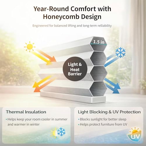 Cordless Blackout Cellular Shades - Custom Size, Thermal Insulation, Child & Pet Safe