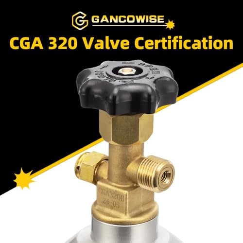 20lb Aluminum CO2 Tank with CGA320 Valve - DOT Approved Gas Cylinder
