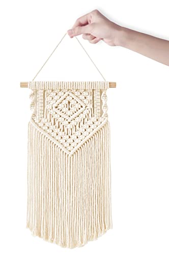 Small Macrame Wall Hanging Set of 2 - Woven Boho Tapestry Art Decor