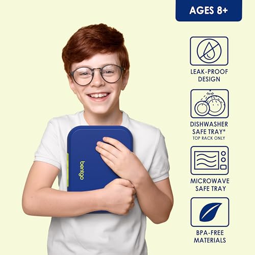 Leak-Proof Bento Lunch Box with Removable Divider for Kids & Teens, 5-Cup