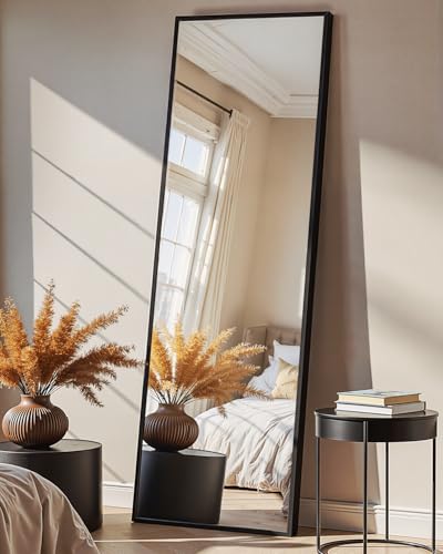 Full Length Floor Mirror 56"x15" - HD Shatterproof Body Mirror with Stand