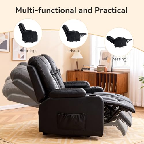 3-Piece Faux Leather Reclining Sofa Set with Cup Holders and Storage