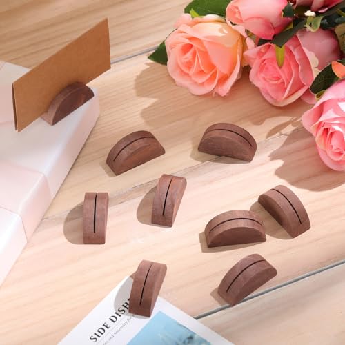 24 Pcs Wooden Table Number Holders with Kraft Cards for Rustic Weddings