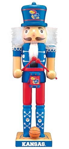 Kansas Jayhawks 12-Inch Wooden Nutcracker Figurine - Hand-Crafted Sports Decor