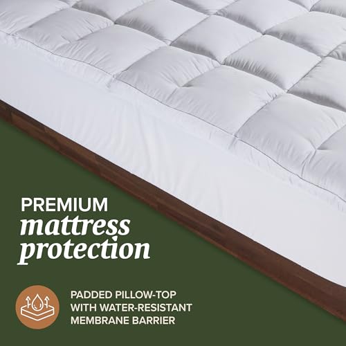 Queen Size Mattress Pad & Protector - Extra Padded Quilted Topper