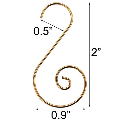 120 Pack Gold Christmas Ornament Hooks - Decorative Wire Tree Hangers