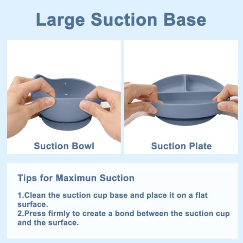 14-Piece Silicone Baby Feeding Set with Suction Plate and Bib