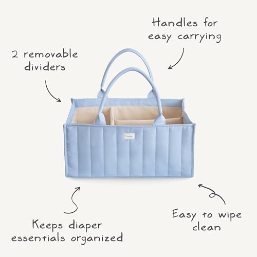 Quilted Baby Diaper Caddy - Portable Nursery Essentials Organizer