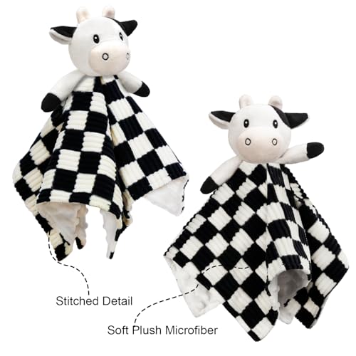 Baby Security Blanket Lovey Cow for Boys Girls 14 Inch