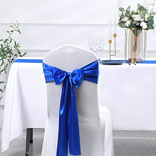 12 Pcs Royal Blue Satin Table Runners 12 x 108 Inches for Weddings & Events