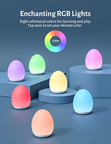 Rechargeable Egg Baby Night Light with Touch Control & 7-Color RGB