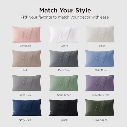 Bedsure Queen Pillowcase Set of 2 - Soft Microfiber Pillow Covers, 20x30 In