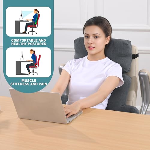 Adjustable Neck and Lumbar Support Pillow Set for Chairs