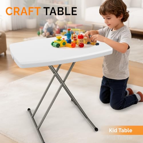 Adjustable Folding Table, 30-inch Portable Personal TV Tray and Laptop Desk