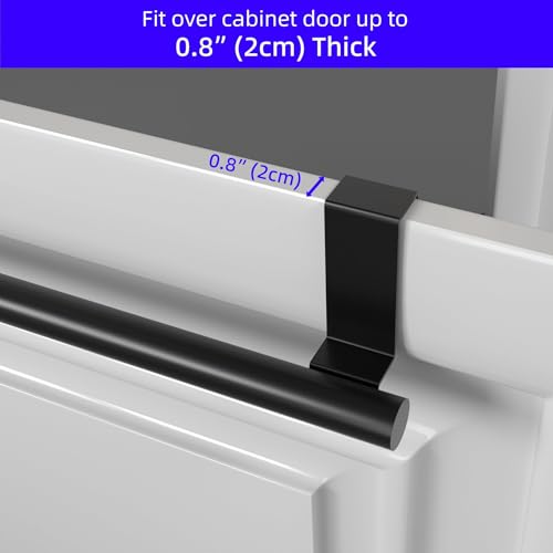 Over Cabinet Door Towel Bar 2-Pack, Matte Black Stainless Steel Dish Towel Rack