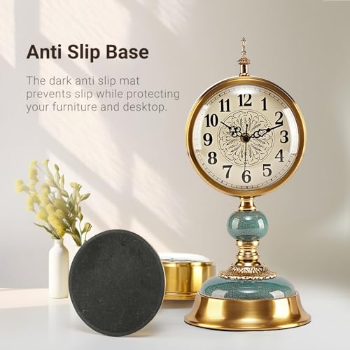 6-Inch Vintage Mantel Clock, Antique Retro Desk Clock with Silent Quartz
